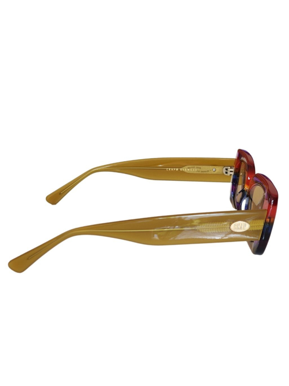 CRAP EYEWEAR NEW The Supa Phreek Rainbow Rectangular Sunglasses Red Purple - Picture 7 of 10